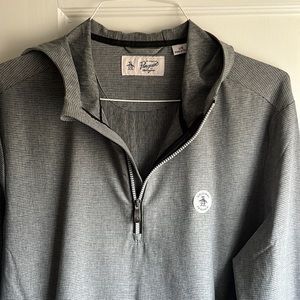 Original Penguin 1/4 zip hooded pullover Sz L